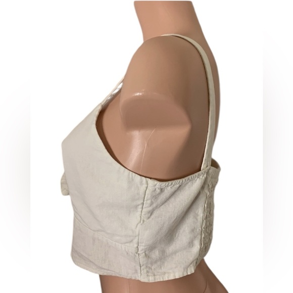 Women's Linen blend Crop Top - Picture 2 of 6